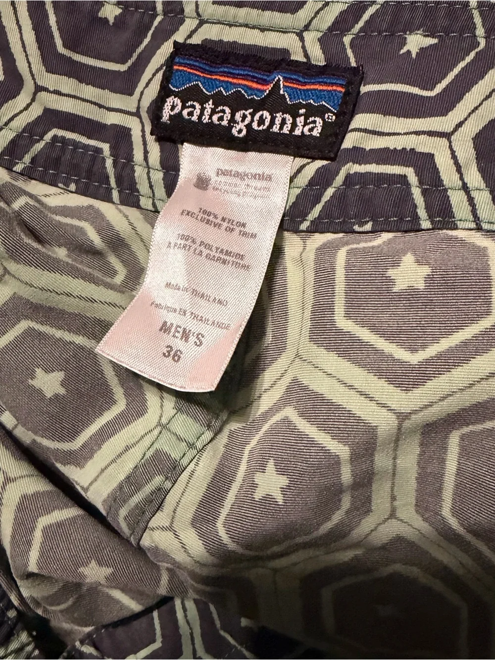 Patagonia geometric print wayfarer board swim shorts 9”